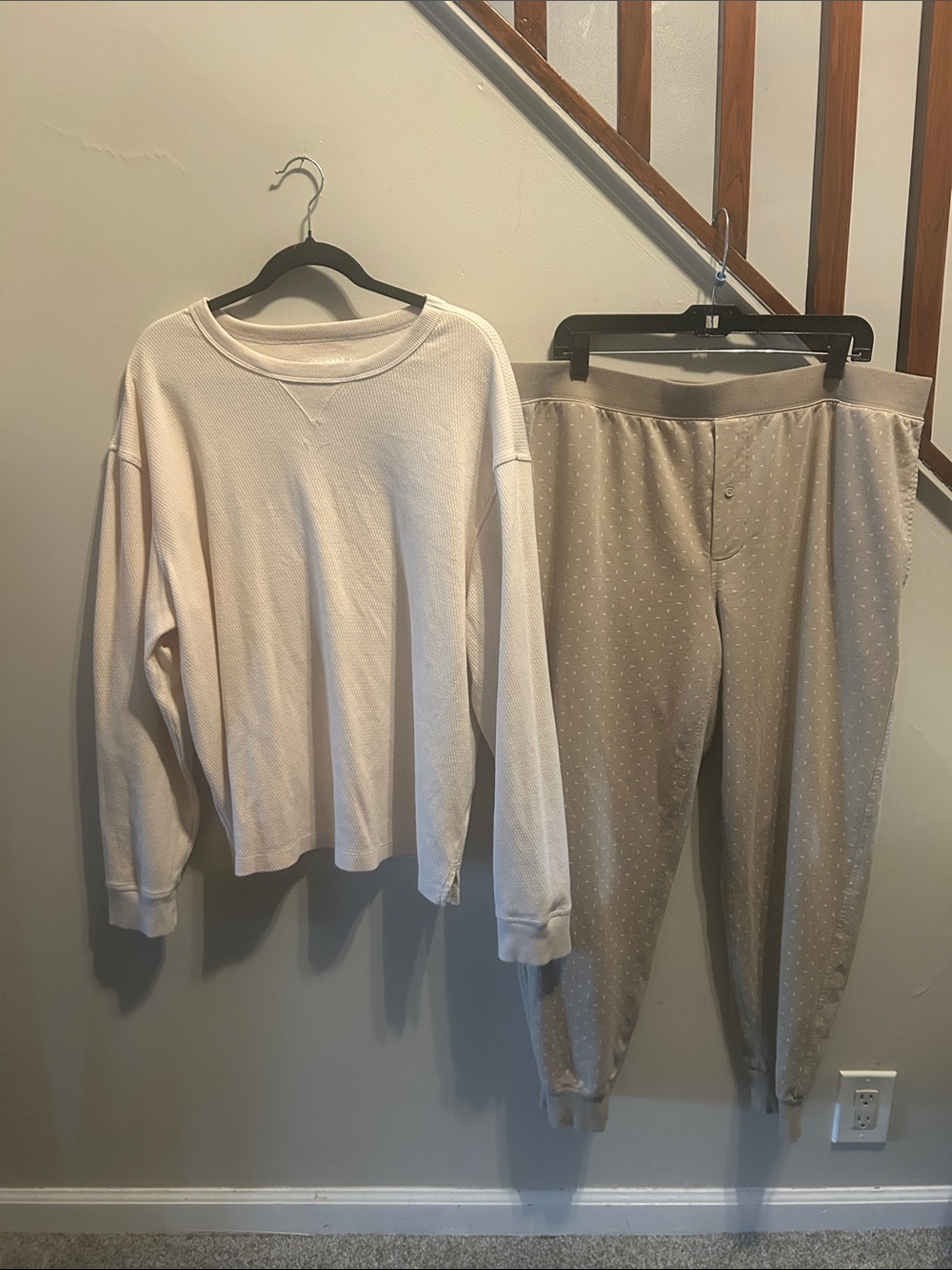 Goodfellow & Co Cream Waffle-Knit Dot Lounge Pajama Set